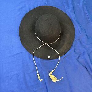 Peter Grimm cowboy hat Black Tassel Feather Western Equestrian Wool